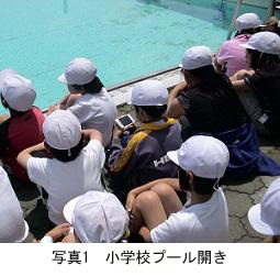 写真1　小学校のプール開き