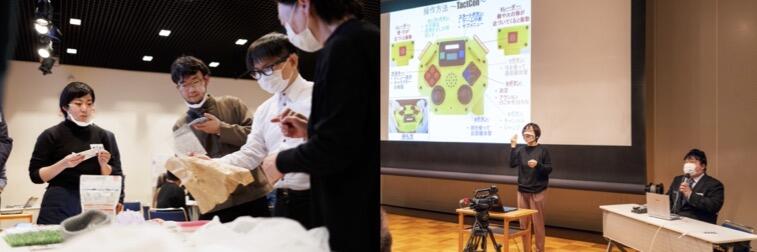 グループワークに参加する森敦史さん(左)、レクチャーをする松尾政輝さん(右)